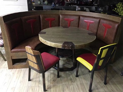 Restaurant U shape booths + Table + Chair